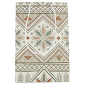 エスニック幾何学フローラ部族シームレスパターン ミディアムペーパーバッグ (正面)