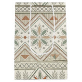 エスニック幾何学フローラ部族シームレスパターン ミディアムペーパーバッグ (裏面)