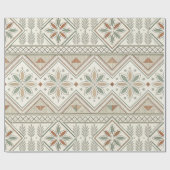 エスニック幾何学フローラ部族シームレスパターン ラッピングペーパー (フラット)