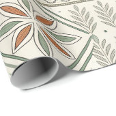 エスニック幾何学フローラ部族シームレスパターン ラッピングペーパー (ロールコーナー)