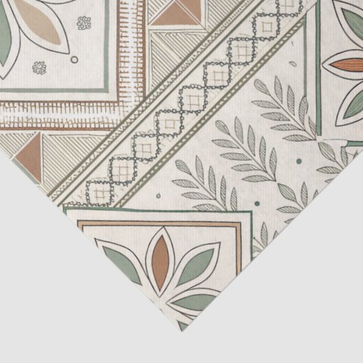 エスニック幾何学フローラ部族シームレスパターン 薄葉紙 (詳細)