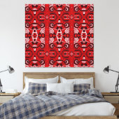 エスニック抽象芸術ヴィンテージボホタイル キャンバスプリント (インサイチュ (寝室))