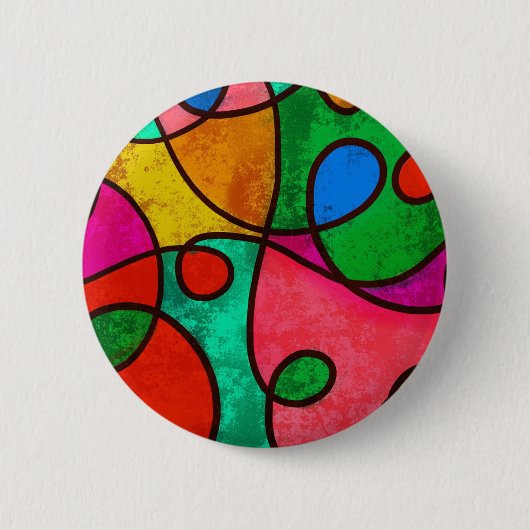 エスニック族のアフリカ数々の色アートボタン 缶バッジ (正面)