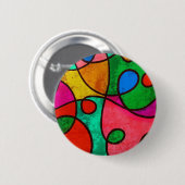 エスニック族のアフリカ数々の色アートボタン 缶バッジ (正面&裏面)