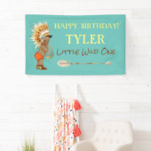 エスニック族の少年ヘアドレ先住民アメリカンアロー 横断幕 (インサイチュ)