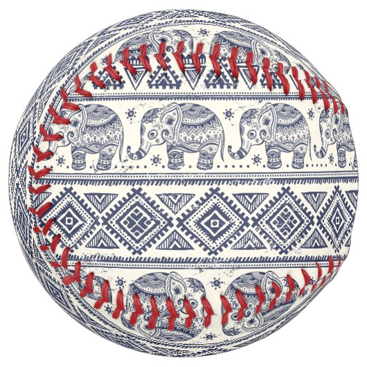 エスニック族アステカゾウ模様 ソフトボール (正面左)