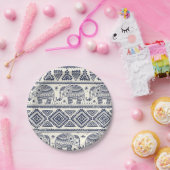 エスニック族アステカゾウ模様 ペーパープレート (パーティー)