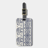 エスニック族アステカゾウ模様 ラゲッジタグ (正面縦)
