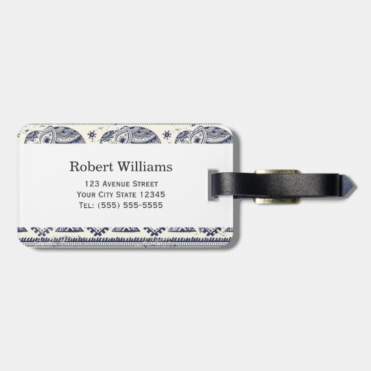 エスニック族アステカゾウ模様 ラゲッジタグ (裏面横)