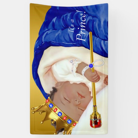 エスニック王室のプリンスベビーシャワー 横断幕 (縦)