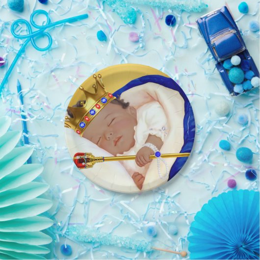 エスニック王室のプリンスボーイ赤ちゃんシャワー ペーパープレート (パーティー)