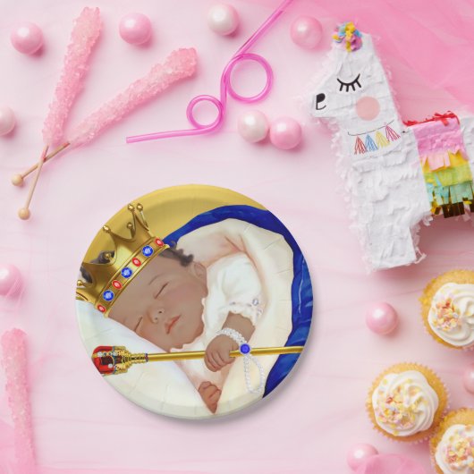 エスニック王室のプリンスボーイ赤ちゃんシャワー ペーパープレート (パーティー)