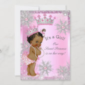 エスニック甘いプリンセスベビーシャワーワンダーランドピンク 招待状 (正面)