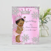 エスニック甘いプリンセスベビーシャワーワンダーランドピンク 招待状 (スタンド正面)