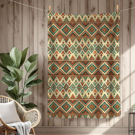 エスニック素朴先住民の芸術的な銅色 フリースブランケット