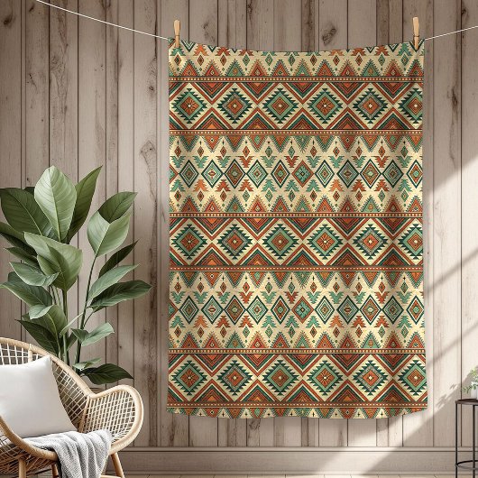 エスニック素朴先住民の芸術的な銅色 フリースブランケット