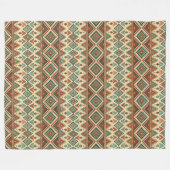 エスニック素朴先住民の芸術的な銅色 フリースブランケット (正面(横))