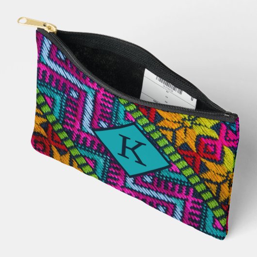 エスニック織り糸 アクセサリーポーチ (見開き)