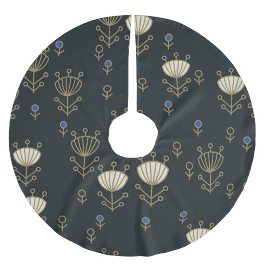 エスニック花:ヴィンテージ装飾デザイン ブラッシュドポリエステルツリースカート (正面)