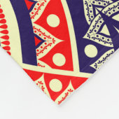 エスニック赤金ゴールド色インディアン花柄 フリースブランケット (角)