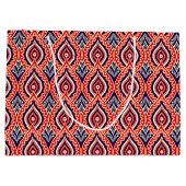 エスニック赤金ゴールド色インディアン花柄 ラージペーパーバッグ (裏面)