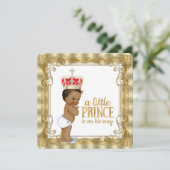 エスニック金ゴールド王室のプリンスベビーシャワー 招待状 (スタンド正面)