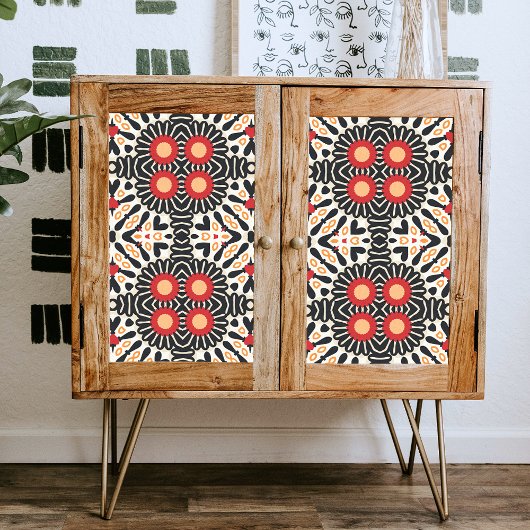 エスニック鮮やかアラベスクボヘミアンモザイクデクページ 薄葉紙