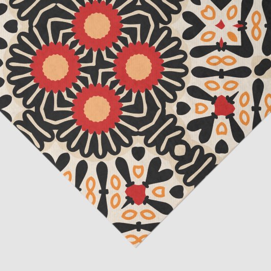 エスニック鮮やかアラベスクボヘミアンモザイクデクページ 薄葉紙 (詳細)