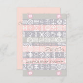 エスニック25歳誕生日パーティー招待状 招待状 (正面/裏面)