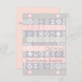 エスニック30歳の誕生日パーティの招待状 招待状 (正面/裏面)