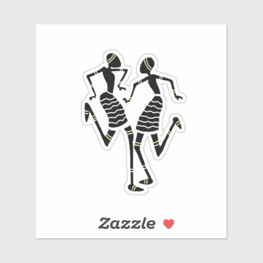 エスニック、アフリカ美術、素晴らしカーニバルダンス シール (シート)