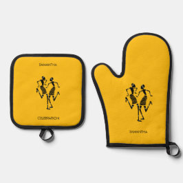 エスニック、アフリカ美術、素晴らしカーニバルダンス 鍋つかみ&鍋敷きセット