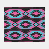 エスニック・アメリカン・インアステカド:モティフ。 フリースブランケット (正面(横))