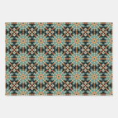 エスニック・アメリカン・ボホ・アート・パターン・セット2 ラッピングペーパーシート (正面2)