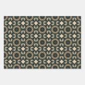 エスニック・アメリカン・ボホ・アート・パターン・セット5 ラッピングペーパーシート (正面3)