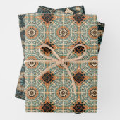 エスニック・アメリカン・ボホ・アート・パターン・セット5 ラッピングペーパーシート (インサイチュ)