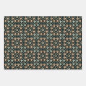 エスニック・アメリカン・ボホ・アート・パターン・セット6 ラッピングペーパーシート (正面3)