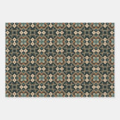 エスニック・アメリカン・ボホ・アート・パターン・セット7 ラッピングペーパーシート (正面)