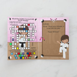 エスニック・ガールズ空手シークレットメッセージハッピーバースデー カード