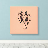 エスニック、ケニアアフリカアート、カーニバルダンス キャンバスプリント (インサイチュ (ウッドフロア))