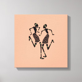 エスニック、ケニアアフリカアート、カーニバルダンス キャンバスプリント