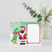 エスニック・サンタと小妖精や小人・フェイスマスクからの手紙 シーズンポストカード (スタンド正面)