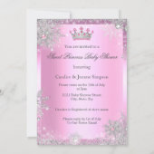 エスニック スイート プリンセス ベイビー シャワー ワンダーランド ピンク 招待状 (裏面)