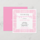 エスニック デザイン カスタム 婚約パーティー #1 招待状 (正面/裏面)