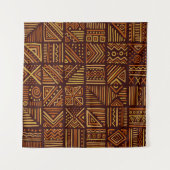 エスニック・トライバル・ストにおけるアフリカの衝突の途切れないパターン タペストリー (正面(横))