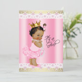 エスニック バレリーナ チュチュ 赤ちゃん女の子 シャワー 招待状 (スタンド正面)