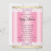 エスニック バレリーナ チュチュ 赤ちゃん女の子 シャワー 招待状 (裏面)