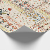 エスニック・パイルを持つシームレスな美しいムガルフローラ ラッピングペーパー (角)