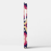 エスニック・ピンク・ブルー・イカットの山形模様T Case-Mate iPhoneケース (裏面 / 左)