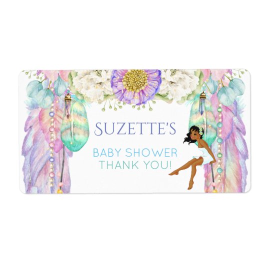 エスニック・フェアリー・ドリームキャッチャーお願いギフトありがとう ラベル (正面)